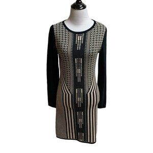 Gianni Bini Women's M Medium Knit Dress Bodycon Geometric Print Cotton Blend